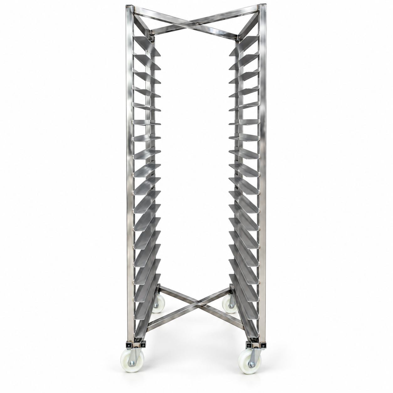 New stainless steel X-frame bakery rack